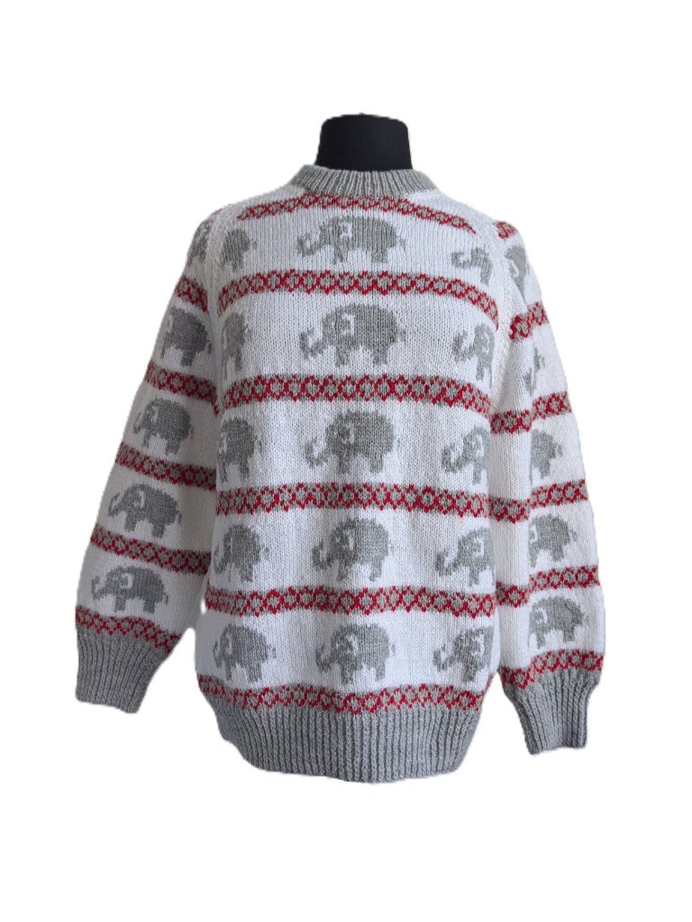 Vintage Elephant Fair Isle Knit Sweater | Large
